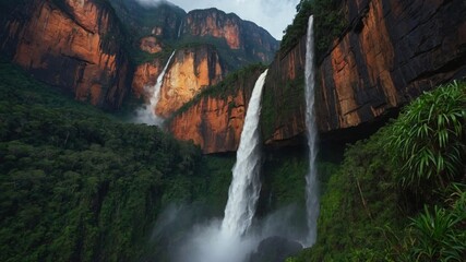 Fototapeta premium amazing natural beauty Angel Falls, Venezuela with different shooting and angles.