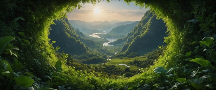 Go green ecology concept illustration on circle decoration frame Awareness to save world environment. - Powered by Adobe