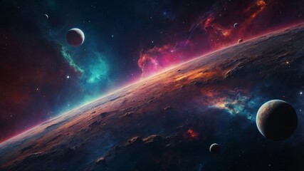 High-Quality Space-Themed Background with Vibrant Colors Concept Space, Background, High-Quality, Vibrant Colors.