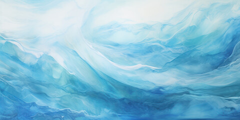 Obraz premium Dynamic abstract ocean wave texture. Serene beautiful sea. Calming visual experience. Swirling patterns, gentle curves, seascape. Painting background.