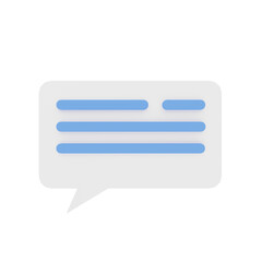 3d illustration of texting and message text and speech for icons and symbols.3d render.