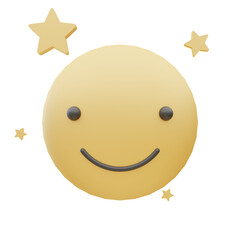 3d illustration of moon night star for icons and symbols.3d render.