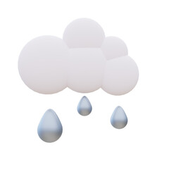 3d illustration of rainy weather icons.3d render.