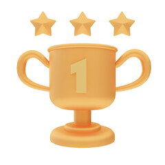 3d illustration of trophy  for icons and symbols.3d render.