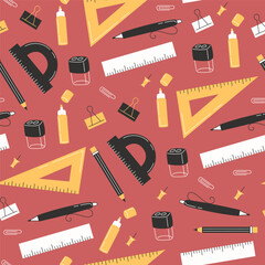 Variety of Rulers Seamless Pattern