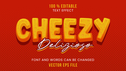 Editable text effect with playful cheese style