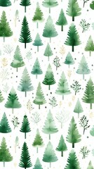 Obraz premium Christmas pattern plant green. .