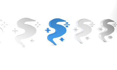 Blue Magic fog or smoke icon isolated on white background. Minimalism concept. 3D render illustration