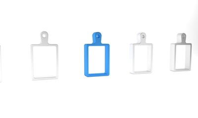 Blue Cutting board icon isolated on white background. Chopping Board symbol. Minimalism concept. 3D render illustration