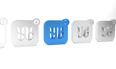 Blue Infographic of city map navigation icon isolated on white background. Mobile App Interface concept design. Geolacation concept. Minimalism concept. 3D render illustration