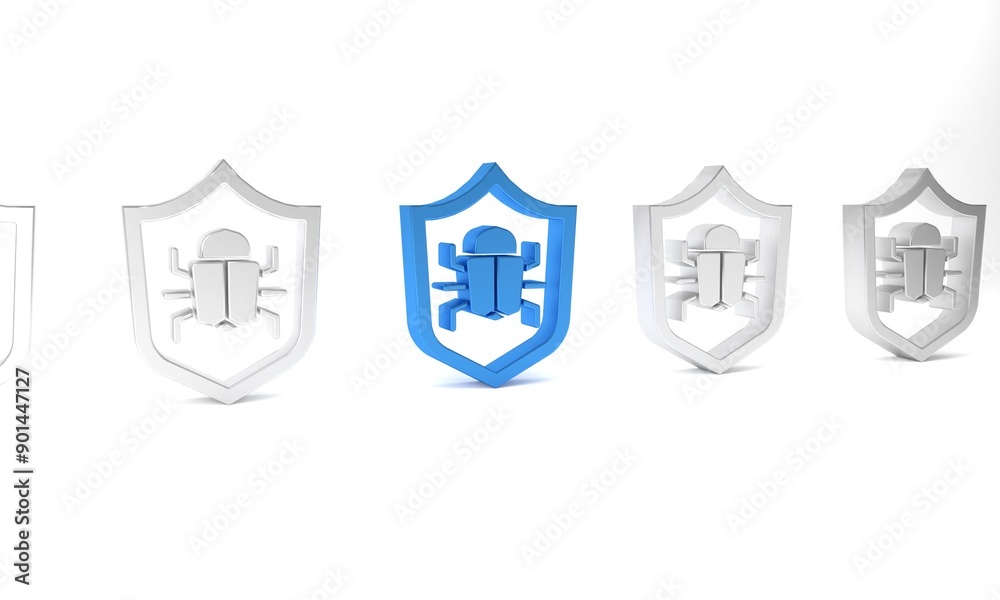 Poster blue system bug concept icon isolated on white background. code bug concept. bug in the system. bug 