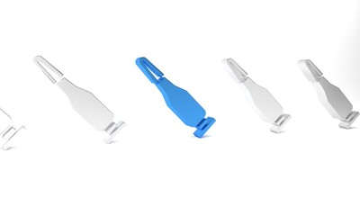 Blue Bullet icon isolated on white background. Minimalism concept. 3D render illustration