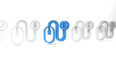 Blue Advertising icon isolated on white background. Concept of marketing and promotion process. Responsive ads. Social media advertising. Minimalism concept. 3D render illustration