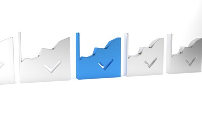 Fototapeta premium Blue Financial growth increase icon isolated on white background. Increasing revenue. Minimalism concept. 3D render illustration
