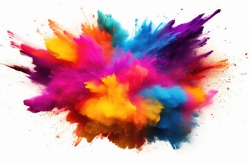 Vibrant Colorful Paint Splashes Erupting From a Centered Point During Creative Art Session