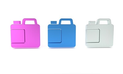 Colorful Plastic bottle for laundry detergent, bleach, dishwashing liquid or another cleaning agent icon isolated on white background. Minimalism concept. 3D render illustration