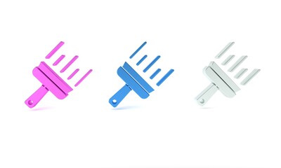 Colorful Cleaning service with of rubber cleaner for windows icon isolated on white background. Squeegee, scraper, wiper. Minimalism concept. 3D render illustration