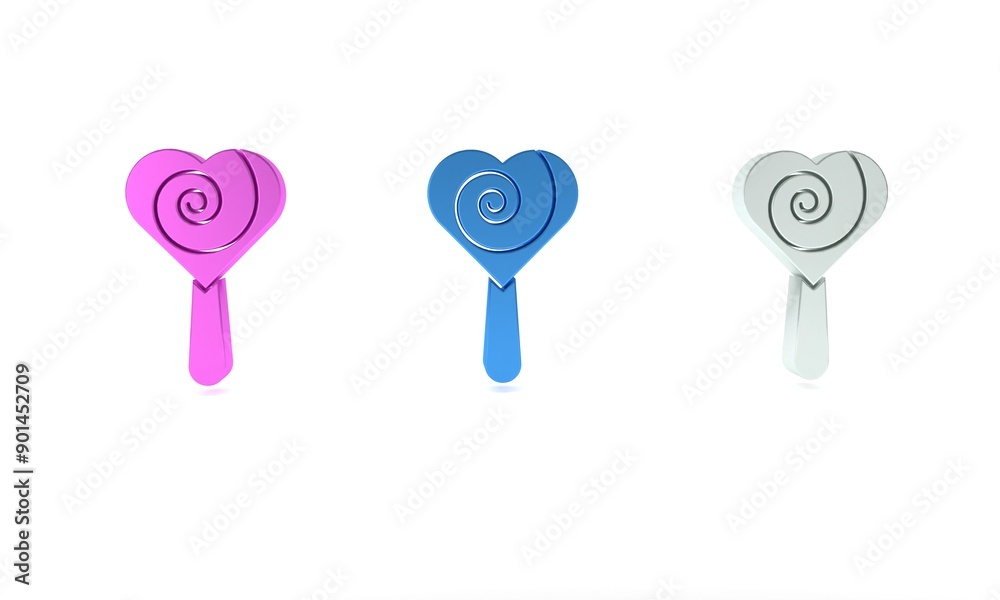 Wall mural colorful lollipop icon isolated on white background. food, delicious symbol. minimalism concept. 3d 