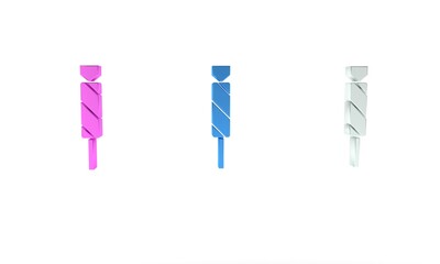 Obraz premium Colorful Candy icon isolated on white background. Minimalism concept. 3D render illustration