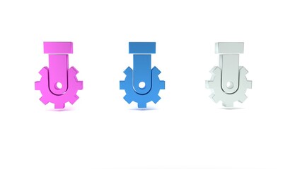 Colorful Derailleur bicycle rear speed folding icon isolated on white background. Minimalism concept. 3D render illustration