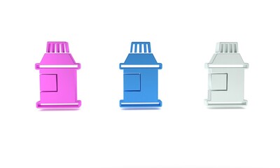 Colorful Paint, gouache, jar, dye icon isolated on white background. Minimalism concept. 3D render illustration