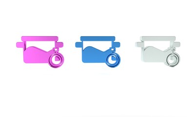 Colorful Cooking pot icon isolated on white background. Boil or stew food symbol. Minimalism concept. 3D render illustration