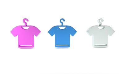 Colorful T-shirt icon isolated on white background. Minimalism concept. 3D render illustration