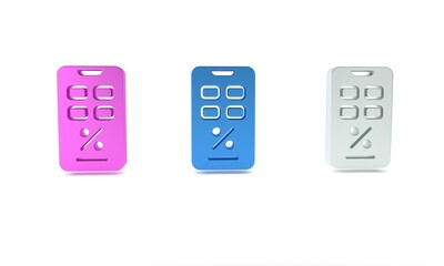 Colorful Percent discount and mobile phone icon isolated on white background. Sale percentage - price label, tag. Minimalism concept. 3D render illustration