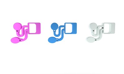 Colorful Blood pressure icon isolated on white background. Minimalism concept. 3D render illustration