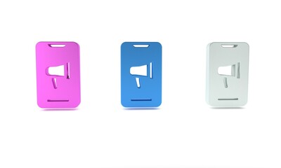 Colorful Protest icon isolated on white background. Meeting, protester, picket, speech, banner, protest placard. Minimalism concept. 3D render illustration