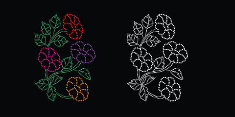 Rhinestone vector flower Design.
