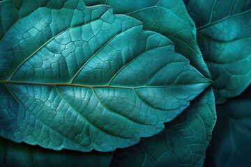 Obraz premium Explore a stunning illustration of a vibrant green leaf, highlighting intricate textures and natural beauty, perfect for nature-themed projects and designs.