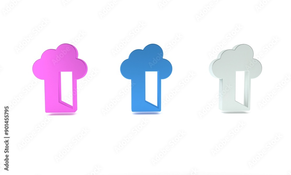 Poster colorful cloud database icon isolated on white background. cloud computing concept. digital service 
