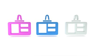 Colorful Identification badge icon isolated on white background. It can be used for presentation, identity of the company, advertising. Minimalism concept. 3D render illustration