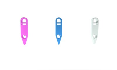 Colorful Pencil icon isolated on white background. Drawing and educational tools. School office symbol. Minimalism concept. 3D render illustration