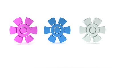 Obraz premium Colorful Sun icon isolated on white background. Minimalism concept. 3D render illustration