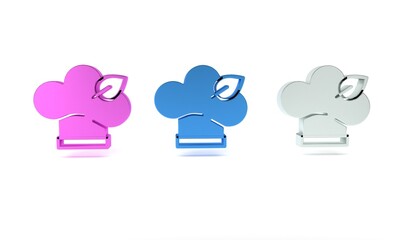 Colorful Vegan food diet icon isolated on white background. Organic, bio, eco symbol. Vegan, no meat, lactose free, healthy, fresh and nonviolent food. Minimalism concept. 3D render illustration