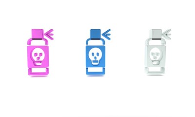 Colorful Spray against insects icon isolated on white background. Minimalism concept. 3D render illustration