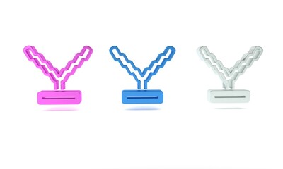 Obraz premium Colorful Rapper chain icon isolated on white background. Minimalism concept. 3D render illustration