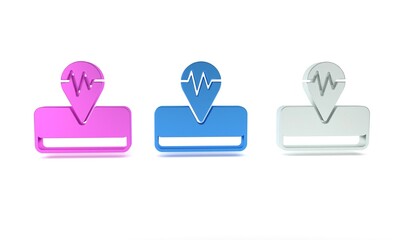 Colorful Earthquake icon isolated on white background. Minimalism concept. 3D render illustration