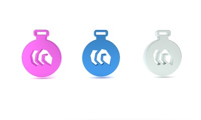 Colorful Exhibition with various minerals, rocks and crystals icon isolated on white background. Minerals exhibition, mineralogy, geology expo or museum. Minimalism concept. 3D render illustration