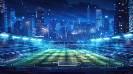 A digital illustration of football stadium