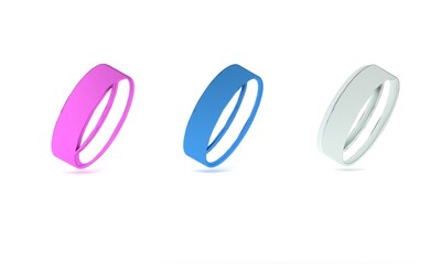 Colorful Gold ring icon isolated on white background. Minimalism concept. 3D render illustration