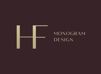 HF letter logo icon design. Classic style luxury initials monogram.