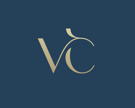 VC letter logo icon design. Classic style luxury initials monogram.