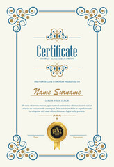 Classic certificate of achievement award template