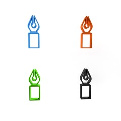 Colorful Fountain pen nib icon isolated on white background. Pen tool sign. Minimalism concept. 3D render illustration