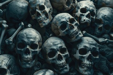 Pile of Human Skulls