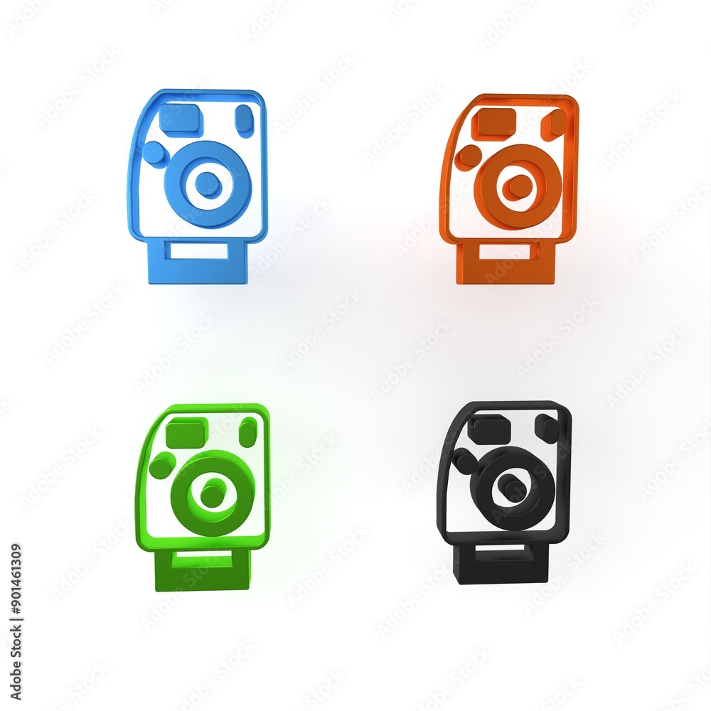 Canvas Prints colorful photo camera icon isolated on white background. foto camera. digital photography. minimalis