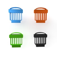 Colorful Camera photo lens icon isolated on white background. Minimalism concept. 3D render illustration